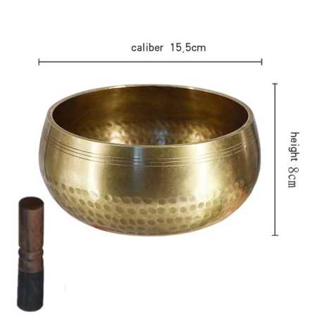 15.5 cm Nepal Handmade Tibet Brass Meditation Chanting Bowl