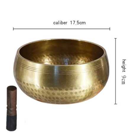 17.5 cm Nepal Handmade Tibet Brass Meditation Chanting Bowl