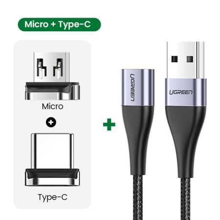 1m C Type + Micro USB Magnetic Charge Cable