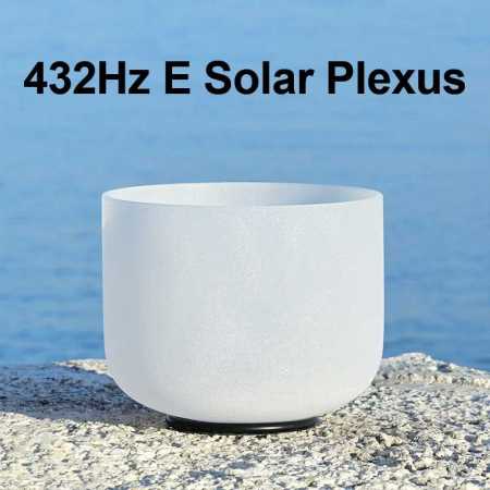 432Hz E Plexus 8 Inch White Frosted Quartz Chakra Bowl