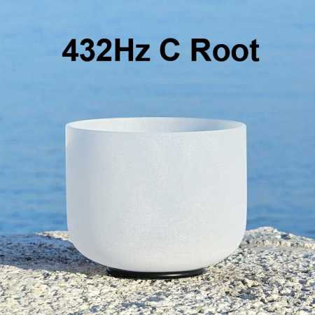 432Hz c Root 8 Inch White Frosted Quartz Chakra Bowl