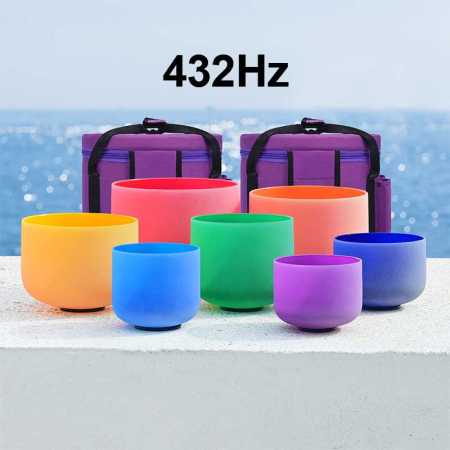 6 12 Colored 432Hz Singing Bowls Set for Sound Healing Meditation 