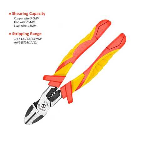 8 Inch Insulated Multifunction Slant Nose Pliers 1000V German VDE Certification