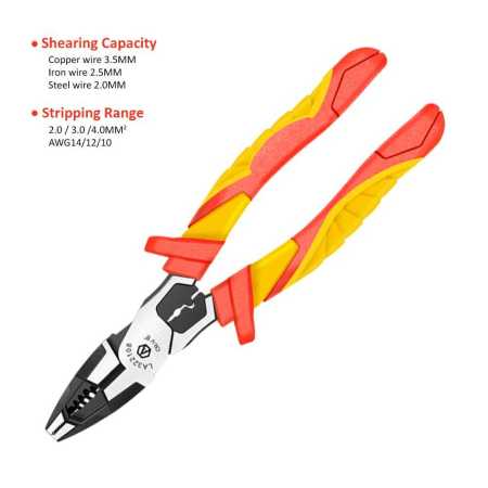 8 Inch Insulated Multifunction Wire Stripper Pliers 1000V German VDE Certification