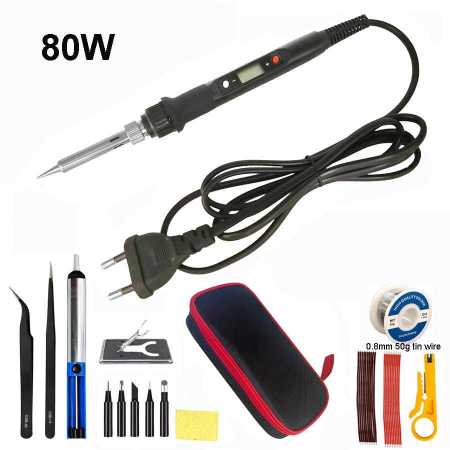 80W Temperature Adjustable Electric Soldering Iron Set