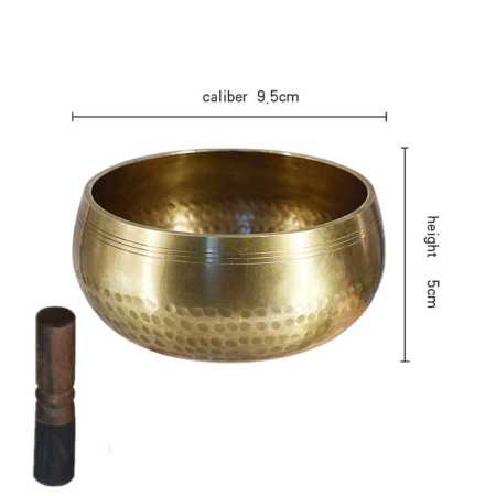 9.5 cm Nepal Handmade Tibet Brass Meditation Chanting Bowl