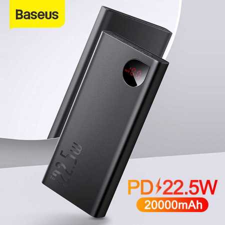 Baseus Power Bank 20000mAh Portable External Battery Charger Powerbank PD 22.5W Fast Charge For iPhone 14 13 12 Xiaom