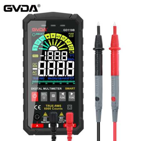 Digital Multimeter Voltage Tester True RMS Capacitor Transistor AC DC