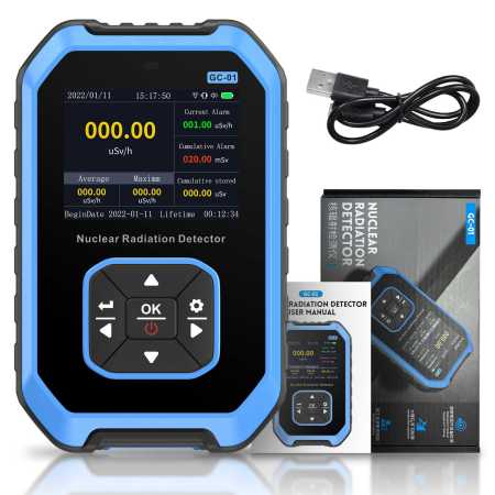 FNIRSI GC 01 Geiger Counter Nuclear Radiation Detector Radiation Dosimeter Blue Colour