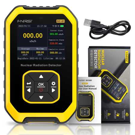 FNIRSI GC 01 Geiger Counter Nuclear Radiation Detector Radiation Yellow Colour