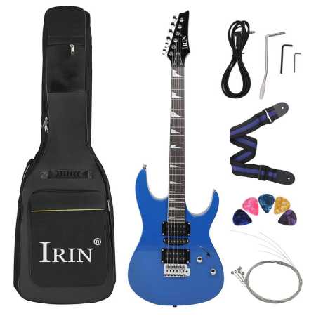 Irin Blue Electric Guitar 24 Frets With Bag Mini Amp Pick and Accessories