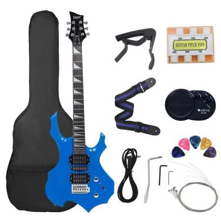 Irin Blue Electric Guitar 24 Frets With Bag Speaker and Accessories