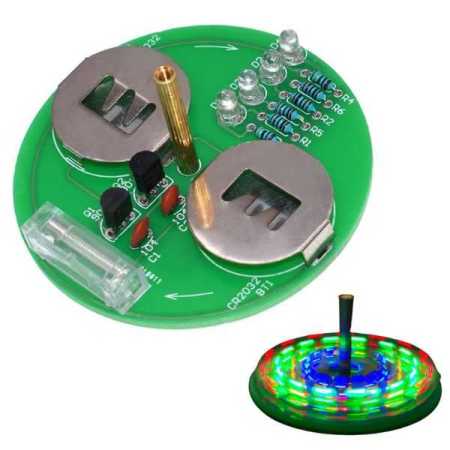 LED Gyro DIY Soldering Kit Rotating Lantern with Inline Components (without Battery)