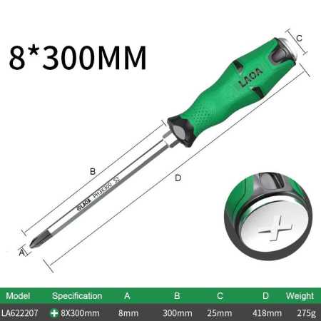 Magnetic Phillips Screwdriver  8 x 300mm Percussion Anti slip Grip LA622207