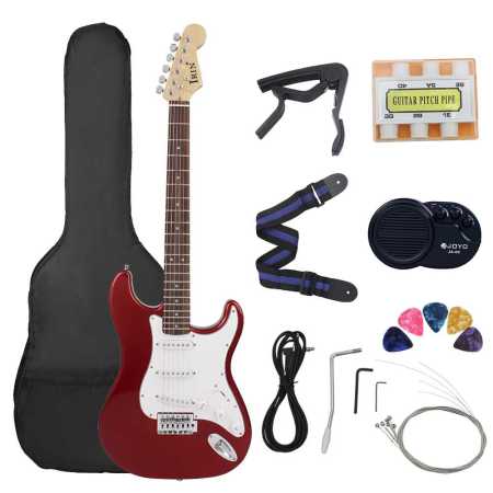 Metalic Red  ST Electric Guitar 39 Inch 6 String 21 Frets with Accessoriesjpg