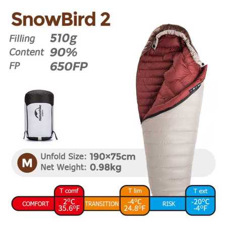 Naturehike SnowBird 2 Sleeping Bag  -4 to 2 degrees C 