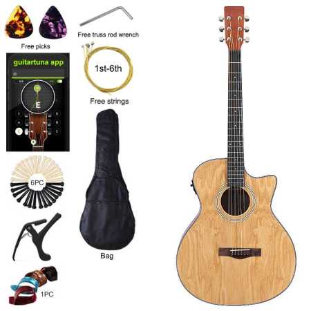 Thin Body Acoustic Guitar with Gig Bag and accessoriesjpg