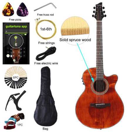 Thin Body Maple Acoustic Guitar with Gig Bag and accessoriesjpg