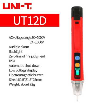 UT12D Non Contact Voltage Detector Pen High and Low Dual Mode 1000V Electric Pencil Volt Tester