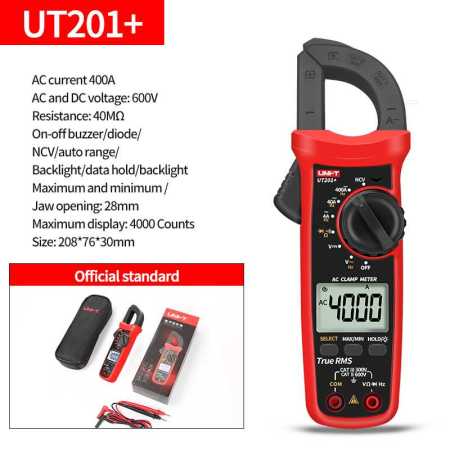 UT201 Plus Clamp Meter Digital Tester Professional Voltmeter Amp meter Electric Multitester