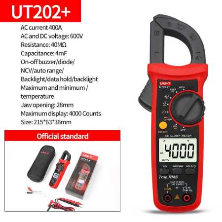 Unit-Trend UT202 Plus Clamp Meter Digital Tester Professional Voltmeter Amp meter Electric Multitester