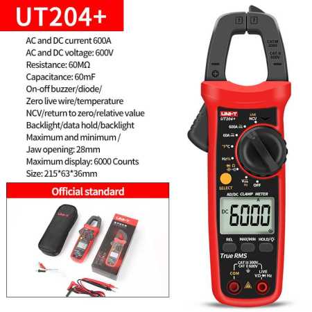 Unit-Trend UT204 Plus Clamp Meter Digital Tester Professional Voltmeter Amp meter Electric Multitester