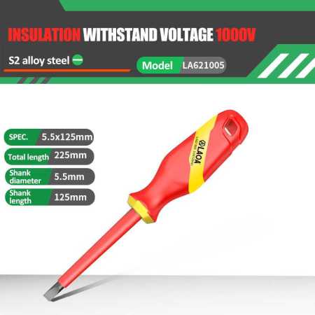 VDE Insulated Electrcians Flathead Screwdriver 5.5 x 125mm LA621005