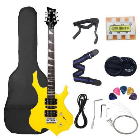 Yellow Electric Guitar 24 Frets With Bag Speaker and Accessories